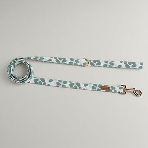 Collier pour chien en coton doux, taille M, moderne, luxueux, élégant, imprimé Menthe Rosée, confortable, durable, accessoire de promenade personnalisé pour chiens - Product Image 5