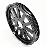 Disque à couple élevé HTD 8m, diamètre extérieur 220 mm, aluminium sur mesure 45 #   Poulie de distribution en acier 90T 118T pour moulin à farine