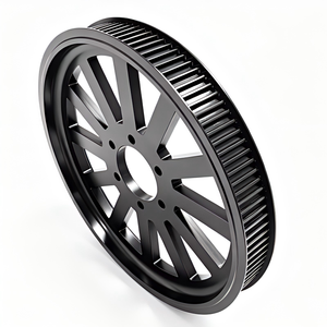 Disque à couple élevé HTD 8m, diamètre extérieur 220 mm, aluminium sur mesure 45 #   <span class=keywords><strong>Poulie</strong></span> de distribution en acier 90T 118T pour moulin à farine - Product Image 3