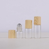 1mL 2ml 3ml Easy Take Tawny Rodillo de aceite esencial Botella de vidrio Patrón de bambú Tapa de plástico Tapa de rosca para botella de rollo de aceite de perfume
