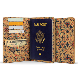 Eco sughero in pelle per famiglie da viaggio portafoglio Rfid porta passaporto logo personalizzato porta passaporto porta-carta porta-carta personalizzata - Product Image 3