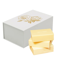 Logotipo personalizado de lujo de color rosa de cartón jabones de lavado de barras de papel cajas de embalaje caja de jabón de embalaje