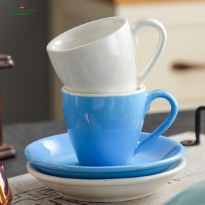Nhà Máy Trực Tiếp Bán Buôn Phong Cách Châu Âu 80Ml Espresso Cup Màu Men Cốc Cà Phê Và Chiếc Đĩa Đặt Biểu Tượng Tùy Chỉnh Cho Trà - Product Image 4