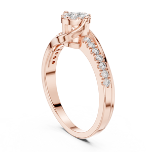 Elegante Anillo de Diamantes en Oro Rosa para Mujer, Joyería Brillante de Moda, Ideal para Bodas, Compromisos, Fiestas y Ocasiones Especiales - Product Image 1