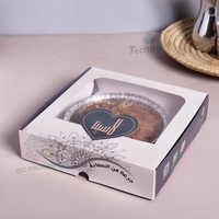 Boîte d'Emballage Papier Écologique à Fenêtre pour Vente à Emporter, Boulangerie, Sauce, Biscuits, Bonbons, Crêpes, Gâteaux, Pain, Cadeaux et Traiteur