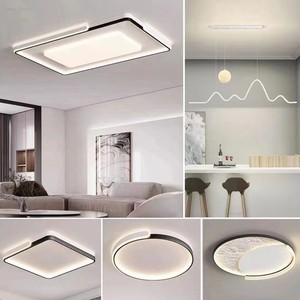 Lámpara de Techo LED Circular de Hierro de Estilo Nórdico Moderno, Luz Blanca Fría, con Control Remoto, IP65, para Hogar y Oficina - Product Image 2