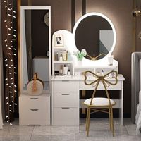 Coiffeuse en bois miroir, coiffeuse de chambre à coucher, coiffeuse avec miroir, meubles de maison, panneau en bois moderne, commode MDF