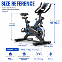 Vélo de spinning commercial silencieux à transmission par courroie pour salle de sport, club et domicile