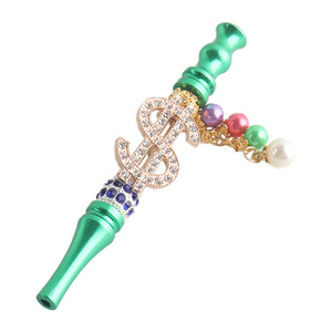 Boquilla de lujo para shisha con cristales y diseño de dólar, filtro metálico portátil, dispositivo personal - Product Image 1