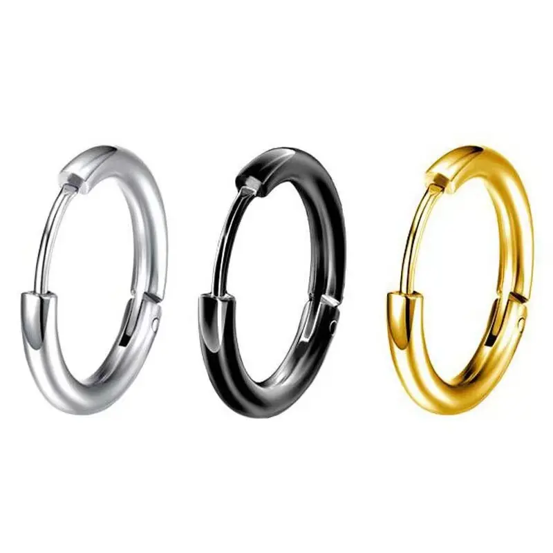 Wholesale Gold Jewelry Stainless Steel 8mm/10mm/12mm/14mm/16mm/18mm/20mm huggie hoop earrings