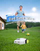 BestMow T100 Meilleure tondeuse à gazon Dernière génération avec assistance CPU et IA Vision RTK Connectée à l'application Se recharge automatiquement Fait un coupe-parfait