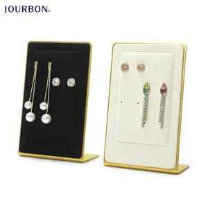 Jourbon低价多色L形黑色天鹅绒包裹耳环支架珠宝耳环展示架