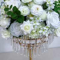 Boule de fleurs artificielle en soie blanche de luxe moderne de 50 cm, décoration florale pour la maison, mariage, banquet, table