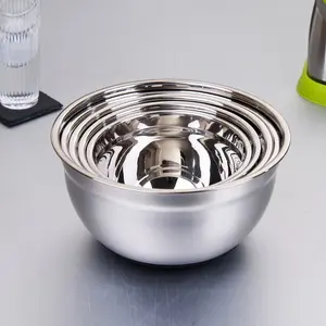 14CM 24CM High-quality stainless steel soup bowl fruit and vegetable thickened mixing bowl set family kitchen using