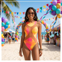 Costume de carnaval métallique brillant personnalisé, ensemble complet, combinaison, tenue de carnaval, monokini, maillot de bain caribéen, tenue du lundi