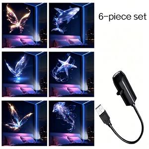 Lampada Notturna a Proiezione con 6 Effetti in Materiale ABS, Certificata CE, Tema Natalizio e Sportivo, Illuminazione Atmosferica per Camera da Letto - Product Image 1