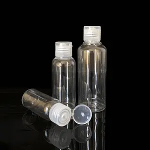 免费翻转2盎司透明空2盎司塑料瓶旅行尺寸洗发水瓶