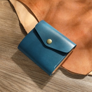 Casual Vegetable Tanned Leather Top Layer Cowhide Short Wallet Genuine Leather Simple Portable Japanese Style Buckle Wallet - Product Image 1