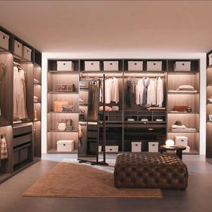 Meubles de chambre à coucher de style italien personnalisés, dressing de luxe, ensembles complets avec éclairage LED, armoire et îlots de rangement - Product Image 2