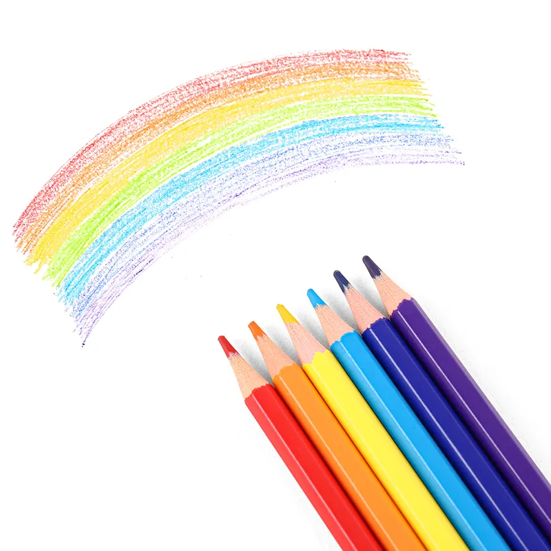 Искусство и ремесло набор канцелярских принадлежностей сделано в Китае 12 видов цветов деревянный карандаш набор, разные яркие цвета круглой формы для рисования карандаши для рисования