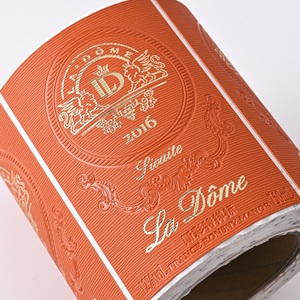 מותאם אישית גבוהה מותג תווית יין אדום זהב נייר כסף זהב נייר דבק מרקם עצמי מבריק - Product Image 1