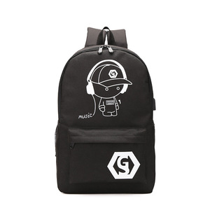 Custom Unisex <b>Laptop</b> <b>Backpack</b> with Luminous USB Charger Large Capacity Anti-Theft Waterproof Zipper Closure - Product Image 6