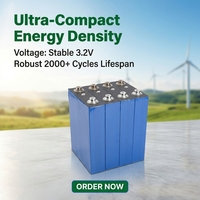 Sel Baterai LiFePO4 3.2V 130Ah Ringkas, 100Ah 120Ah 140Ah Prismatic Lithium Ion untuk Penyimpanan Energi Surya Kecil, RV, DIY