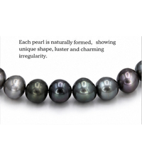 Collier en perles de Tahiti de couleur foncée naturelle, forme ronde, bonne brillance, bijoux fins traditionnels pour femmes et hommes, à porter au quotidien, cadeau