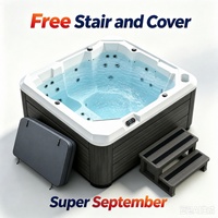 Jacuzzi de Lujo para 6 Personas, Grande, Familiar, de Acrílico, con Hidromasaje, Eficiente en Energía, para Exteriores, con 34 Jets