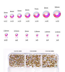 6 rejillas de diamantes de imitación para decoración de uñas, broca cónica, Gema <span class=keywords><strong>AB</strong></span>, abalorios para uñas con fondo puntiagudo, piedras preciosas, decoración de manicura DIY para salón de uñas - Product Image 5