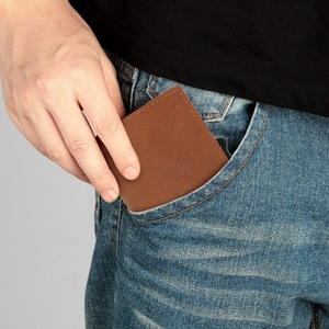 Credit Card <b>Holder</b> RFID Blocking <b>Wallet</b> Slim <b>Wallet</b> Crazy Horse Leather Aluminum Automatic Card <b>Holder</b> for Airtag - Product Image 6