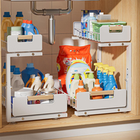 Geïntegreerde moderne spoelbakorganizer, sponshouder, keukenbakje, afdruiprek voor thuiskeuken