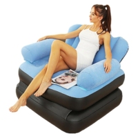 Canapé gonflable pliable, chaise gonflable floquée, matelas pneumatique souple pour salon
