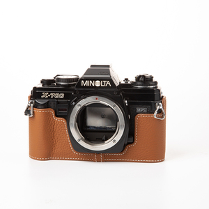 Sac photo rétro en cuir véritable pour <span class=keywords><strong>Minolta</strong></span> <span class=keywords><strong>X700</strong></span> X570 sac de photographie étui de protection fait à la main véritable appareil photo demi étui personnaliser - Product Image 2