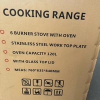 6 Kompor Gas Multifungsi Stainless Steel Oven Pizza Terlaris dengan 6 Tungku Pembakar Gas dan Oven