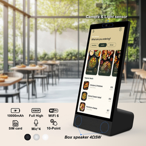 จอแสดงผลดิจิทัลแบบตั้งโต๊ะขนาด 15.6 นิ้ว ระบบ Android 14 พร้อมเมนูแบบสัมผัส แบตเตอรี่ 10000 มิลลิแอมป์ หน่วยความจำ 4+64GB สำหรับร้านกาแฟและร้านค้าปลีก - Product Image 1