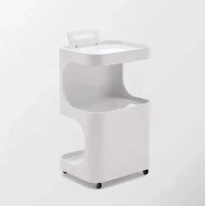 High Quality Foldable Modern 4-Wheel Beauty Makeup Hairdressing Storage <b>Wood</b> Tool Salon Trolley - Product Image 2