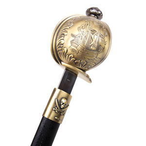 <span class=keywords><strong>Sabre</strong></span> <span class=keywords><strong>de</strong></span> <span class=keywords><strong>pirate</strong></span> <span class=keywords><strong>de</strong></span> la marine européenne et des Caraïbes du XIXe siècle - Élément <span class=keywords><strong>de</strong></span> <span class=keywords><strong>pirate</strong></span> : voilier/ancrage/crâne à os croisés (style d'embout semi-enveloppé) - Product Image 4