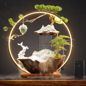 Nouveau <span class=keywords><strong>Bouddha</strong></span> Guanyin en céramique 2024 avec lampe de table, lumière LED USB et brûleur d'<span class=keywords><strong>encens</strong></span> <span class=keywords><strong>cascade</strong></span> à refoulement - Product Image 2