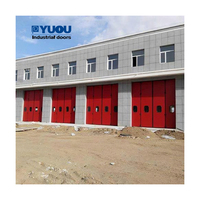 Sistema de Puerta Plegable Horizontal Automática Eléctrica Extra Grande de China con Paneles Sándwich de Acero Industrial