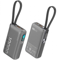 Batterie externe portable 10000 mAh grande capacité avec charge rapide PD45W, câble intégré, affichage de puissance TFT et prise en charge du mode de charge au goutte-à-goutte