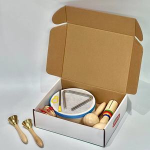 Ensemble d'instruments de percussion en bois en gros avec triangle, tambourin, maraca et tube sonore pour l'éducation musicale et le jeu des enfants - Product Image 4