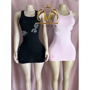 Abiti Estivi da Donna con Stampa e Cuciture, Senza Maniche, Slim Fit, Mini Abiti Trendy e Sexy, Abbigliamento Femminile di Design - Product Image 4