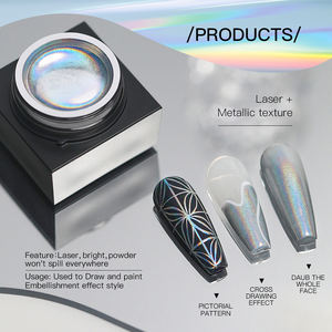 AS Super Laser Métallique Peinture Gel Vernis À Ongles Chrome Holographique Miroir Métal Effet Dessiner <span class=keywords><strong>Fleur</strong></span> Holos 5g Nail Gel - Product Image 1