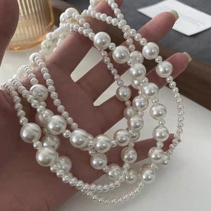 Elegant Multi Layer Pearl Sweater Chain Long Necklace For Women Vintage Style Everyday Wear - Product Image 4