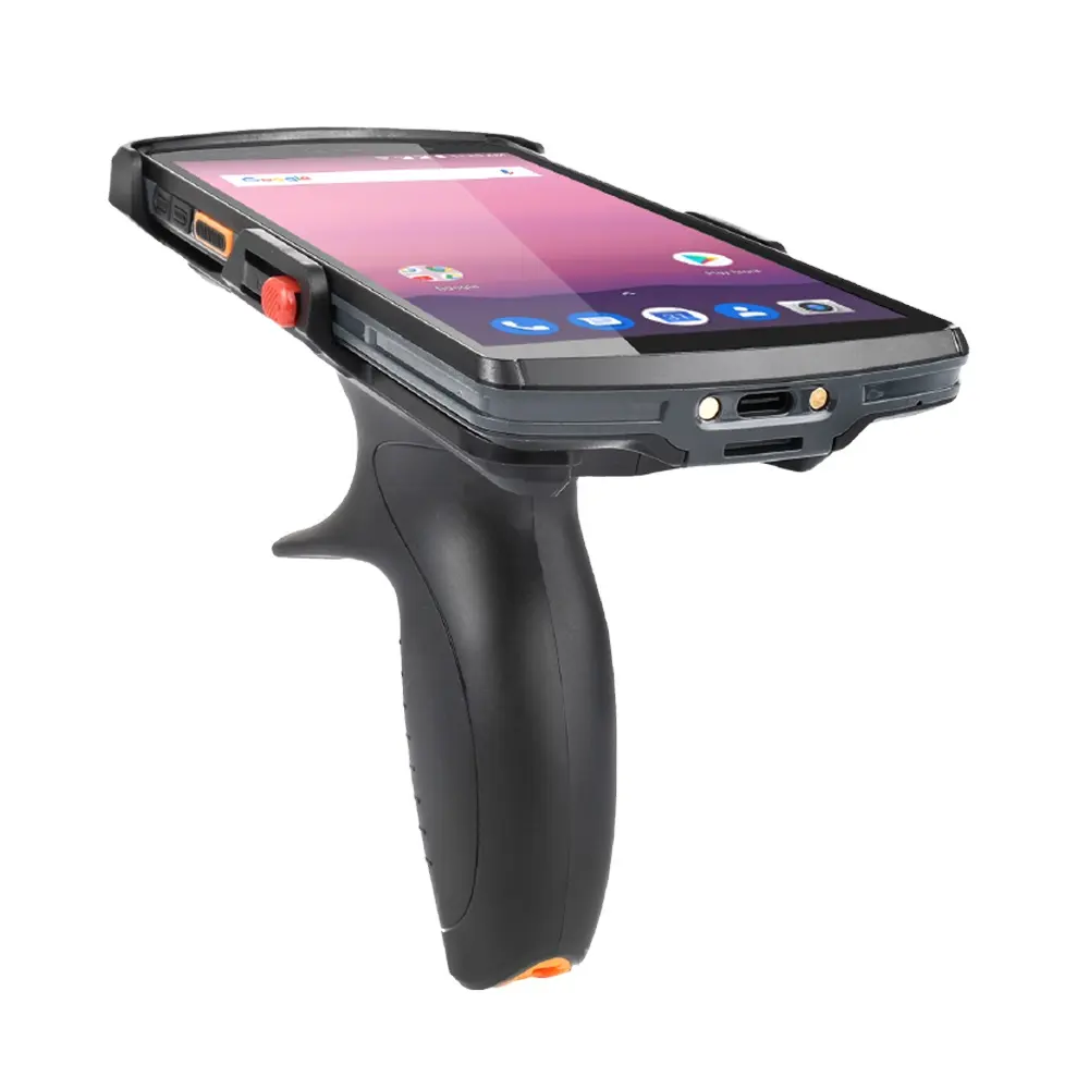 UROVO DT50 5MP cámara trasera frontal 13MP SIM NFC PDA resistente barato Android pdas con empuñadura de pistola y bolsa