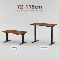 Bureau debout réglable en hauteur 1200x600mm, table électrique assis-debout à moteur unique, cadre en acier, 72 à 118cm, pour la maison, le bureau ou le studio