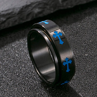 Bague de mariage tendance en acier inoxydable plaqué titane tricolore pour couple - Cadeau de fiançailles et d'anniversaire pour homme et femme
