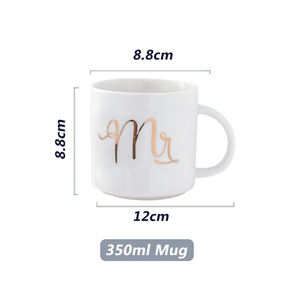 Superficie lucida di vendita calda <span class=keywords><strong>mr</strong></span> <span class=keywords><strong>mrs</strong></span> 350ml 12oz tazza tazza da caffè in ceramica per regalo di nozze - Product Image 6