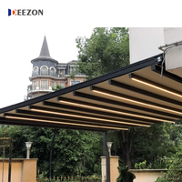 Pare-soleil d'extérieur rétractable en PVC, automatique et étanche, pour restaurant